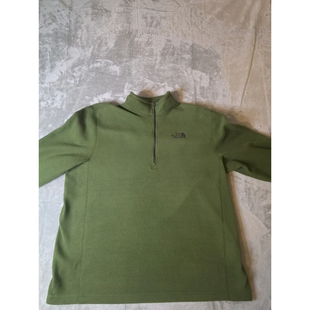 The North Face Men's XL/TG Green Quarter Zip Fleece Pullover Jacket Outdoor